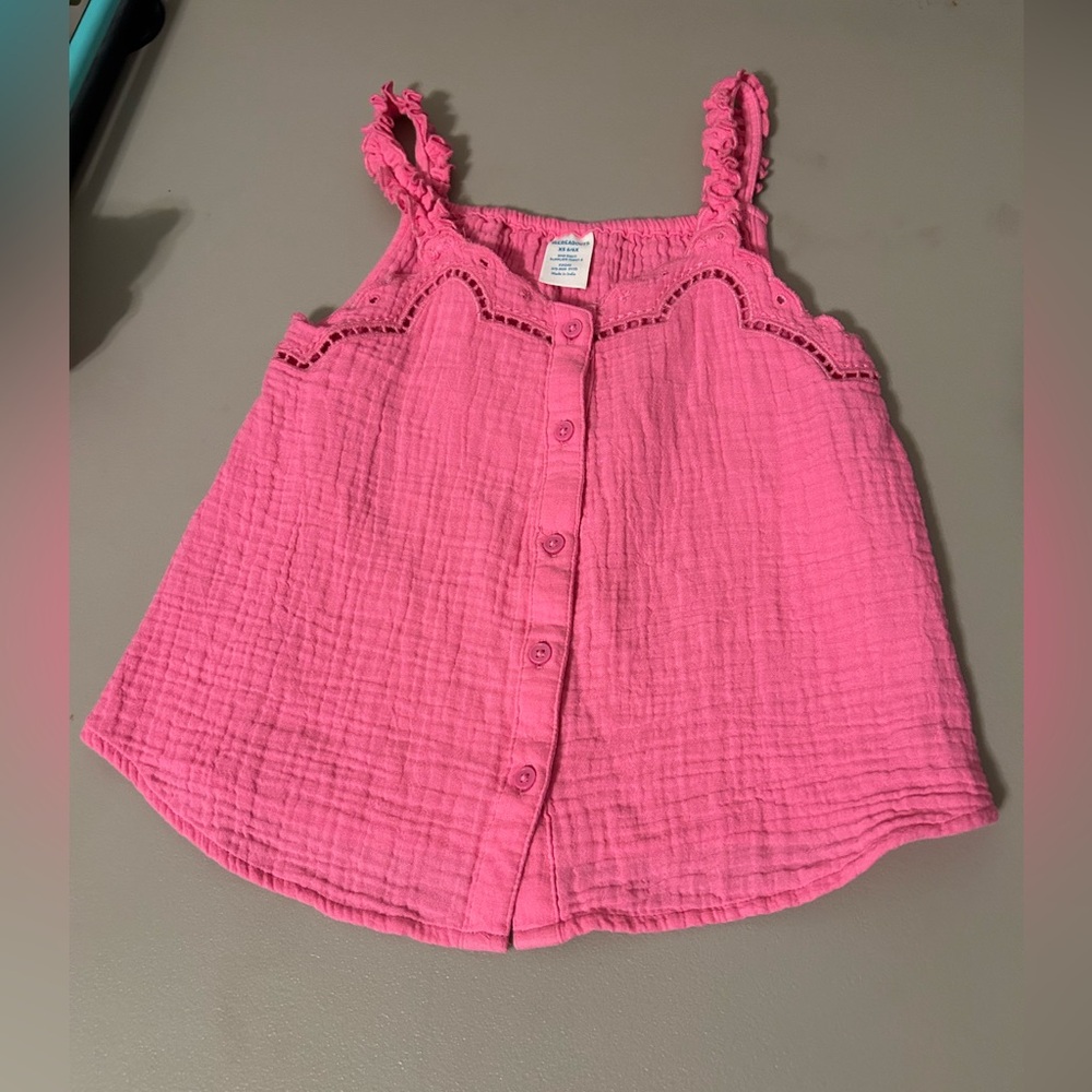 Charming Pink Pop Button Down Kids Top